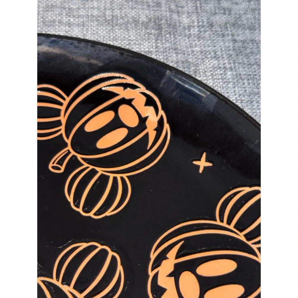 Disney Mickey Mouse Halloween Pumpkin Plates Set of 2 Black Orange Zrike Brands